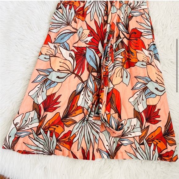 Nicholas Asilah Tie-Front Cutout Linen Midi Dress - Size US 4 - Picture 6 of 10